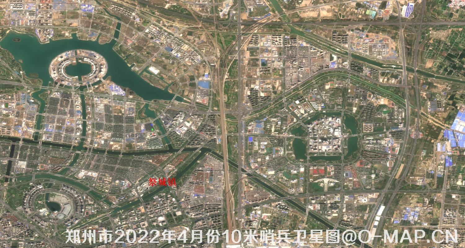 河南省郑州CBD2022年4月份最新哨兵卫星图