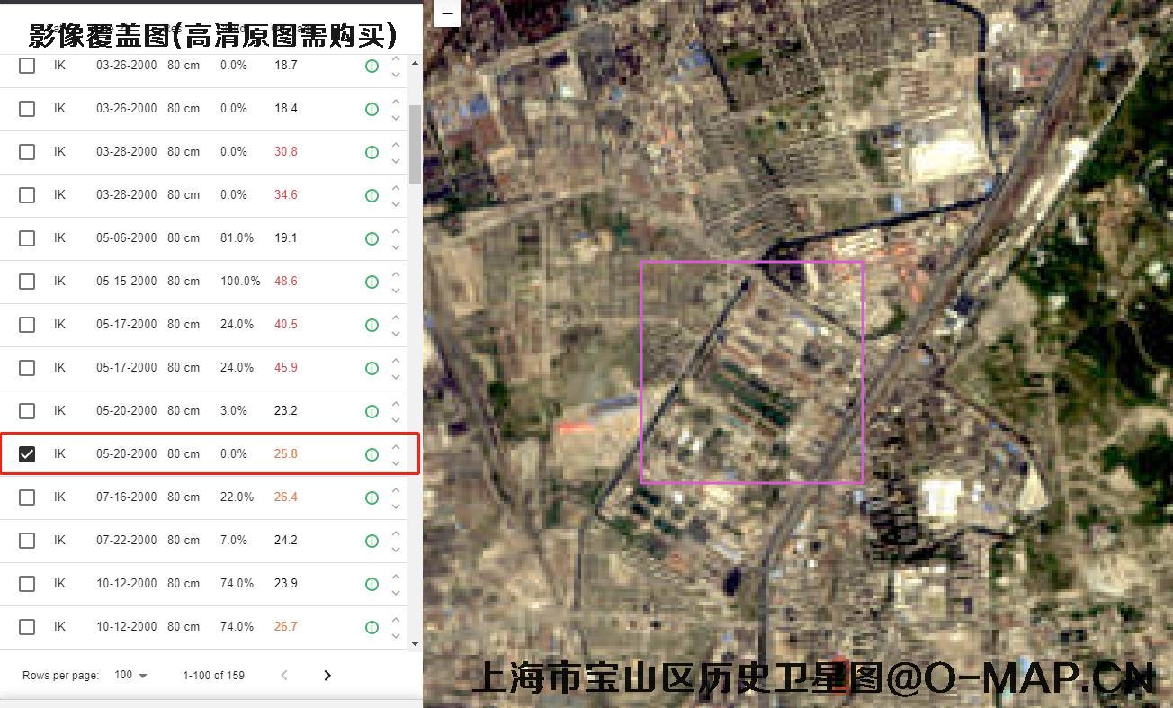 上海市宝山区2000年到2003年历史卫星图