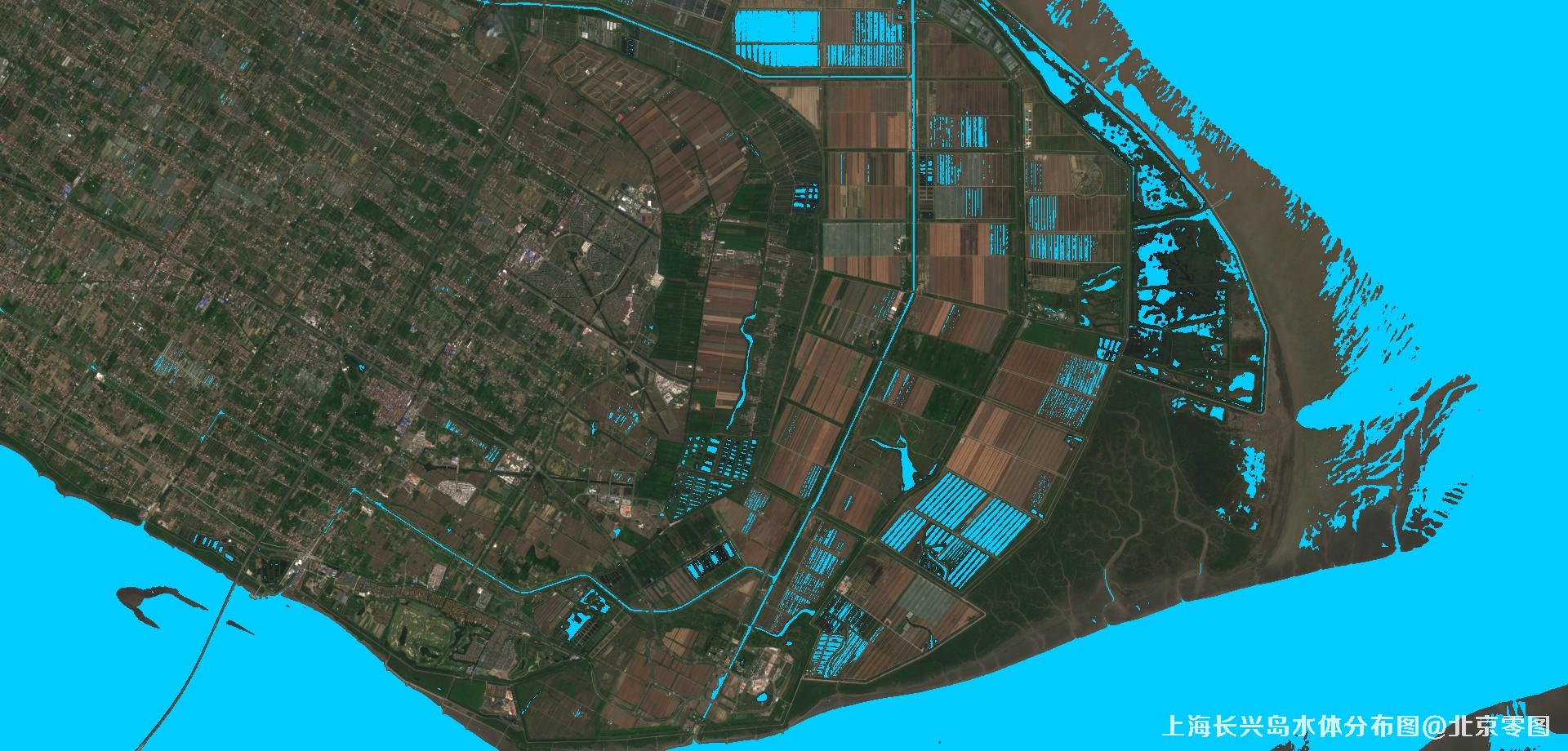 上海市长兴岛NDSI水体分布图