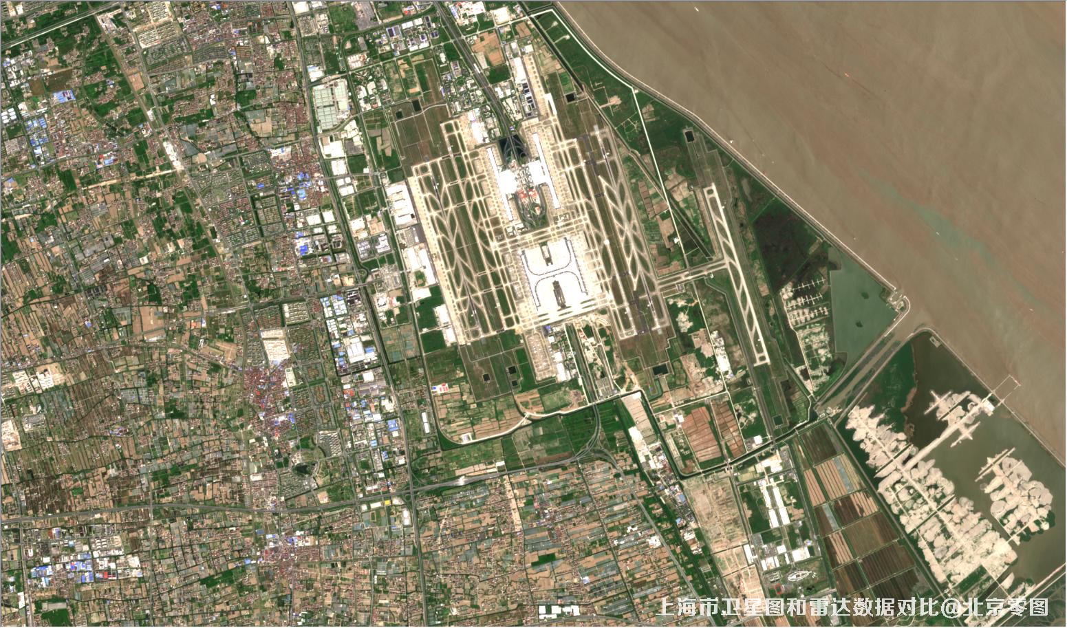 上海市卫星图和雷达数据对比