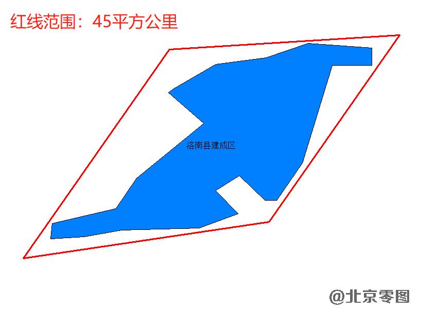 洛南县建成区卫星影像查询范围-45平方公里