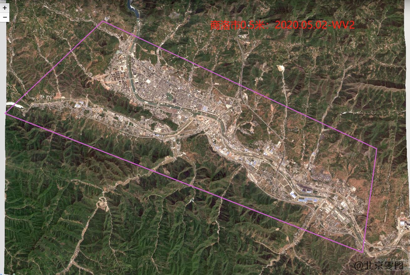 商洛市建成区0.5米卫星影像查询结果