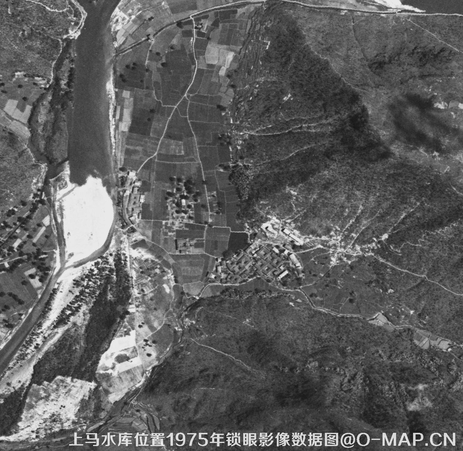 广东临海市上马水库移民前所在地1975年锁眼卫星影像数据