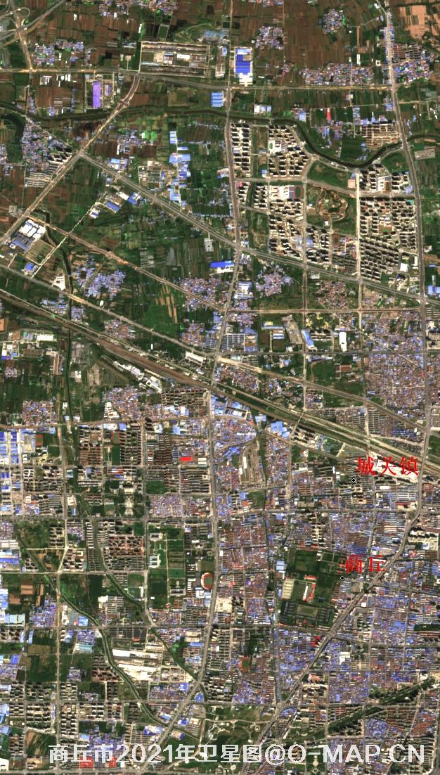 河南省商丘市城关镇2021年9月份10米卫星图