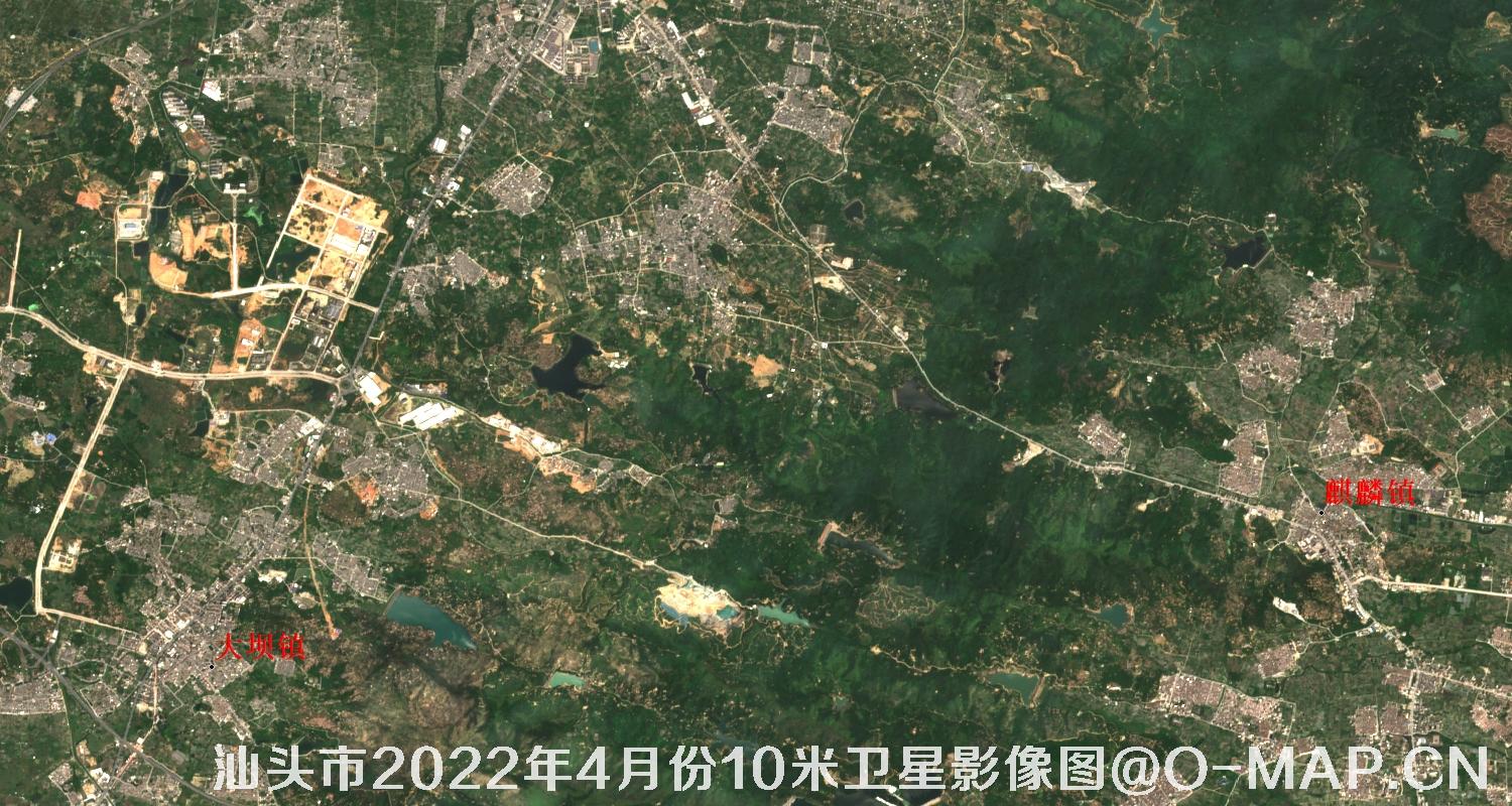 广东省汕头市2022年4月份最新哨兵卫星图