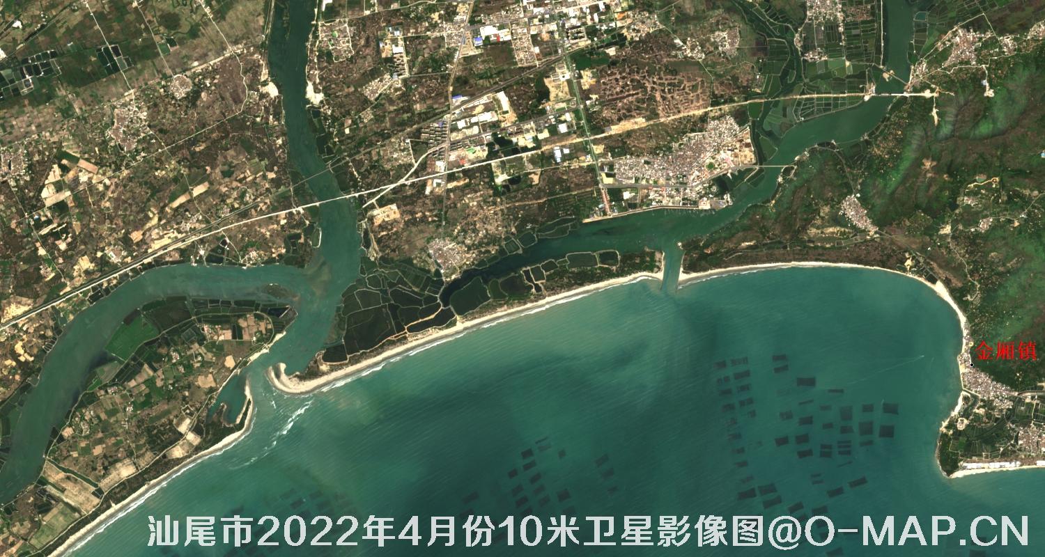 广东省汕尾市2022年4月份最新哨兵卫星图