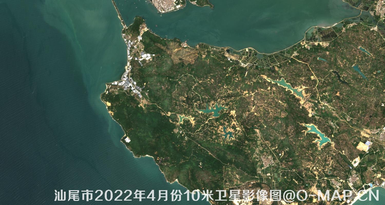 广东省汕尾市2022年4月份最新哨兵卫星图