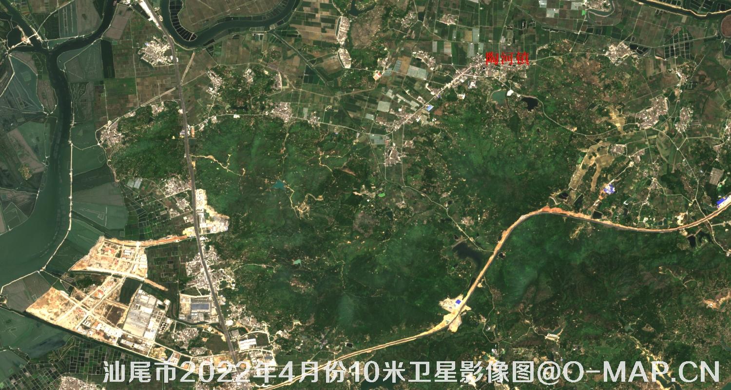 广东省汕尾市2022年4月份最新哨兵卫星图