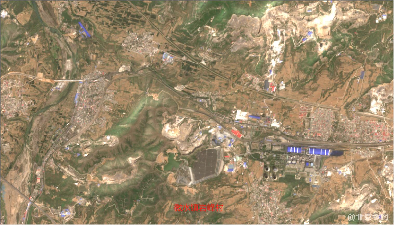 山西省2021年最新卫星图-微水镇岩峰村