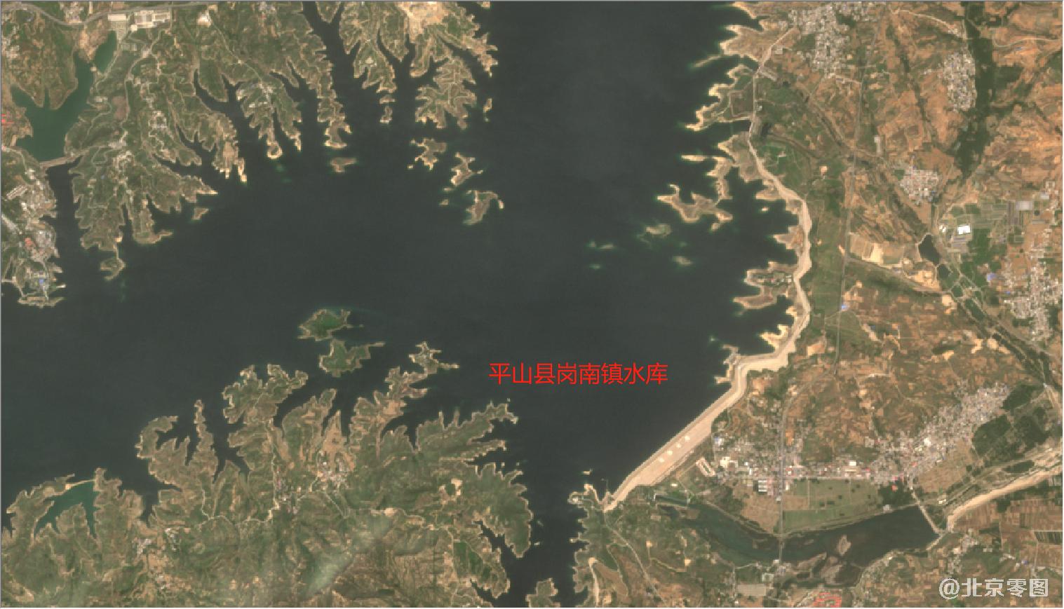 山西省2021年最新卫星图-平山县岗南镇水库