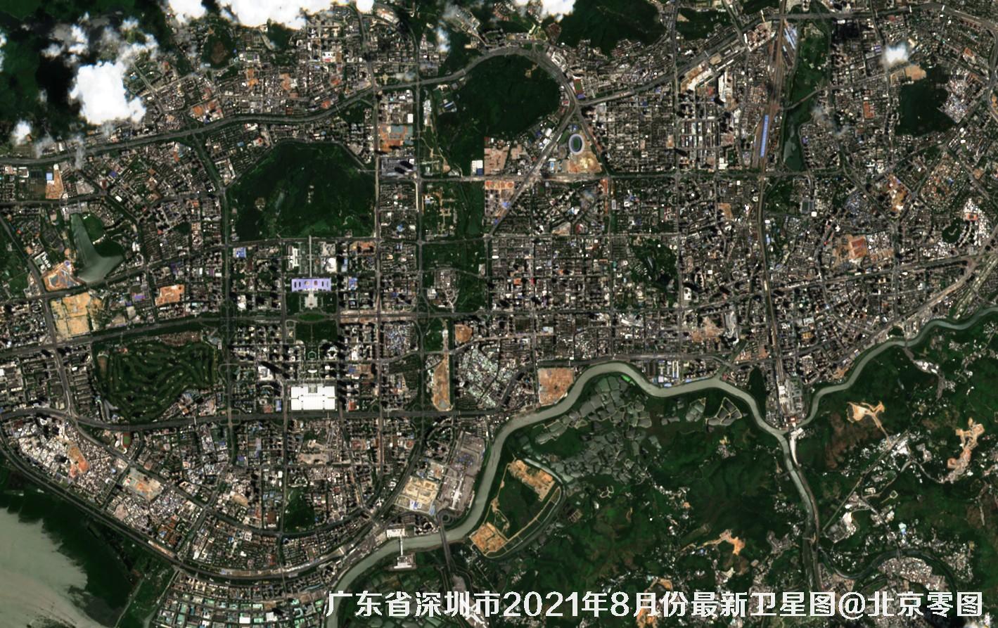 广东省深圳市2021年8月份最新卫星图