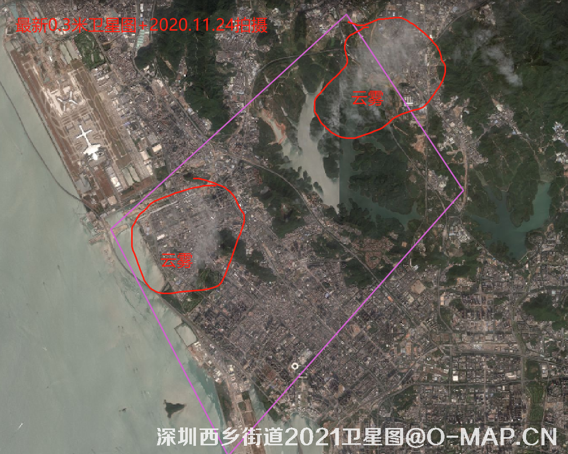 广东省深圳市西乡街道2021最新卫星图