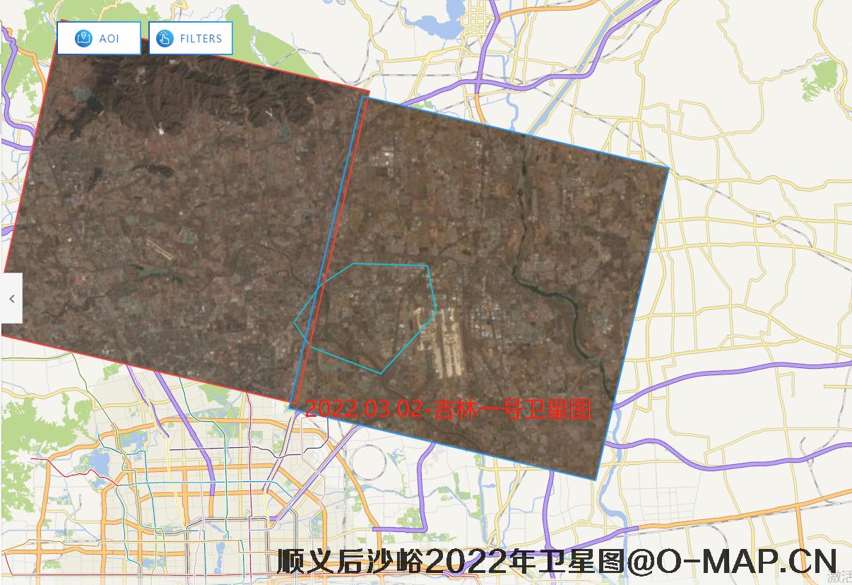 北京市顺义区后沙峪镇2022年0.75米吉林一号卫星图