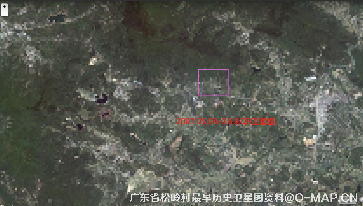 广东省广州市松岭村2007年5月份快鸟卫星图