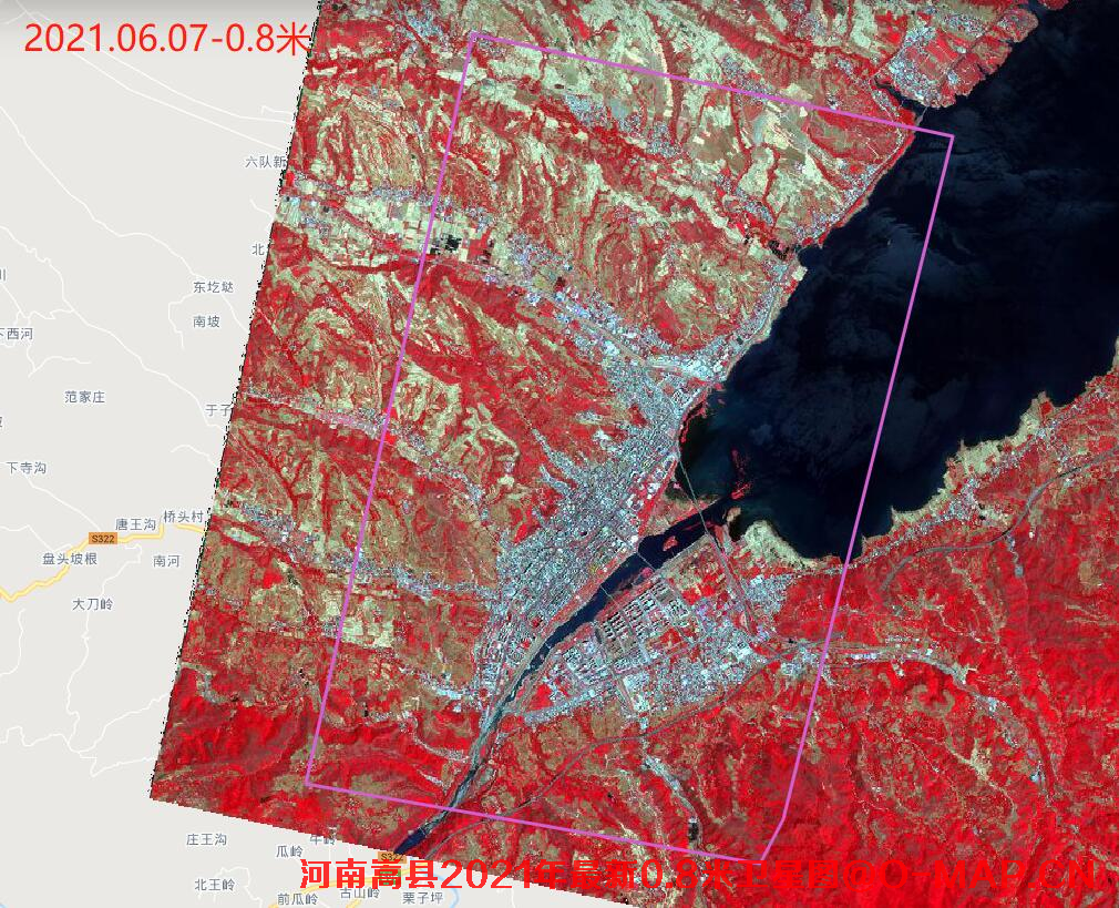 河南省洛阳市嵩县2021年0.8米高分二号卫星图