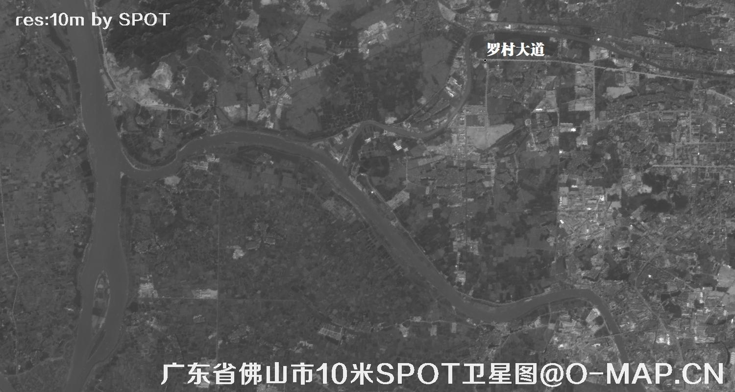 SPOT卫星拍摄的广东省佛山市10米卫星图