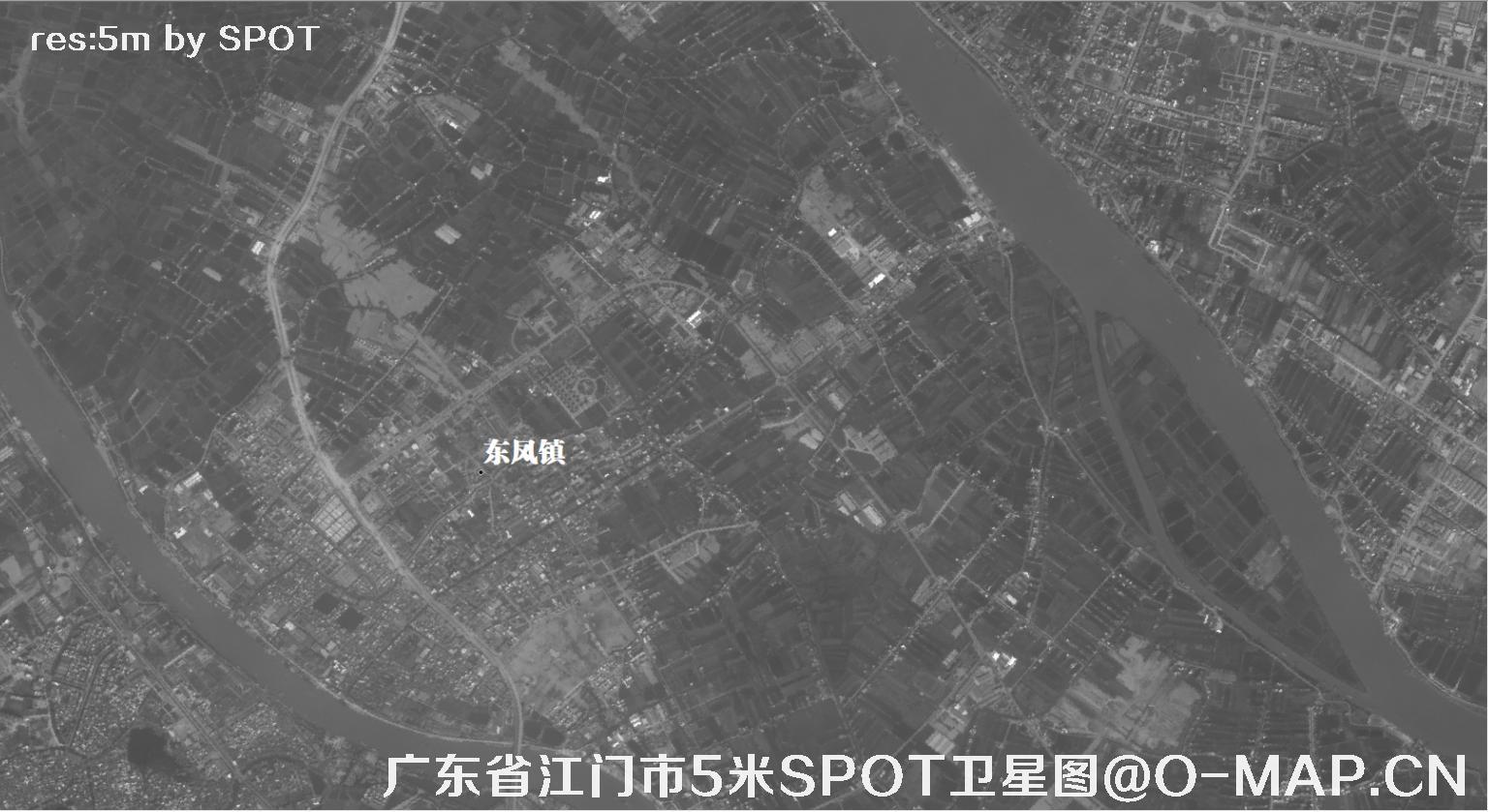 SPOT卫星拍摄的广东省江门市2002年历史影像图