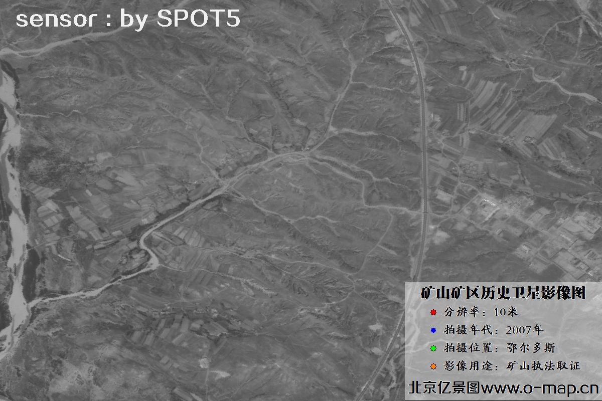 内蒙古鄂尔多斯市及周边矿山2007年SPOT5卫星影像图