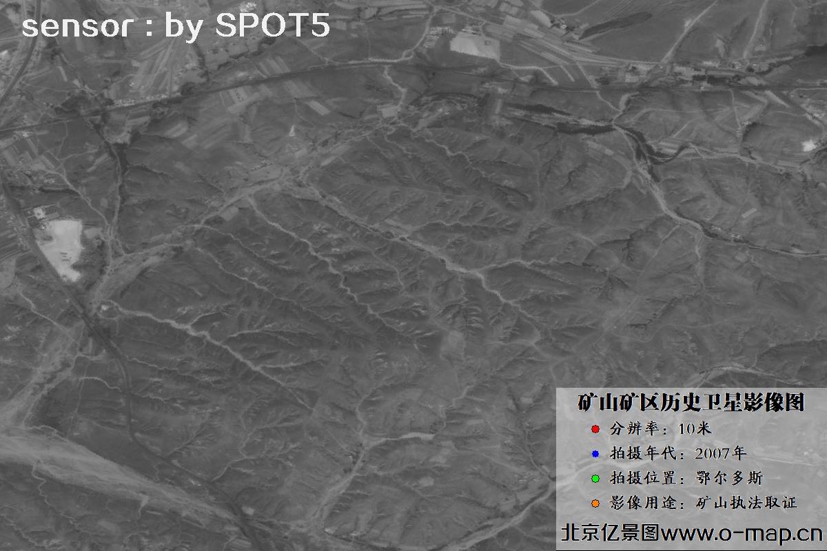 内蒙古鄂尔多斯市及周边矿山2007年SPOT5卫星影像图