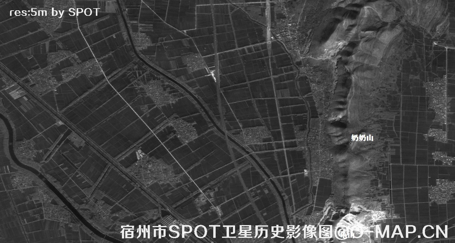 SPOT卫星2012年拍摄的安徽省宿州市5米分辨率历史影像图
