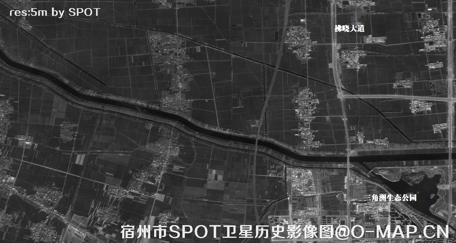 SPOT卫星2012年拍摄的安徽省宿州市5米分辨率历史影像图