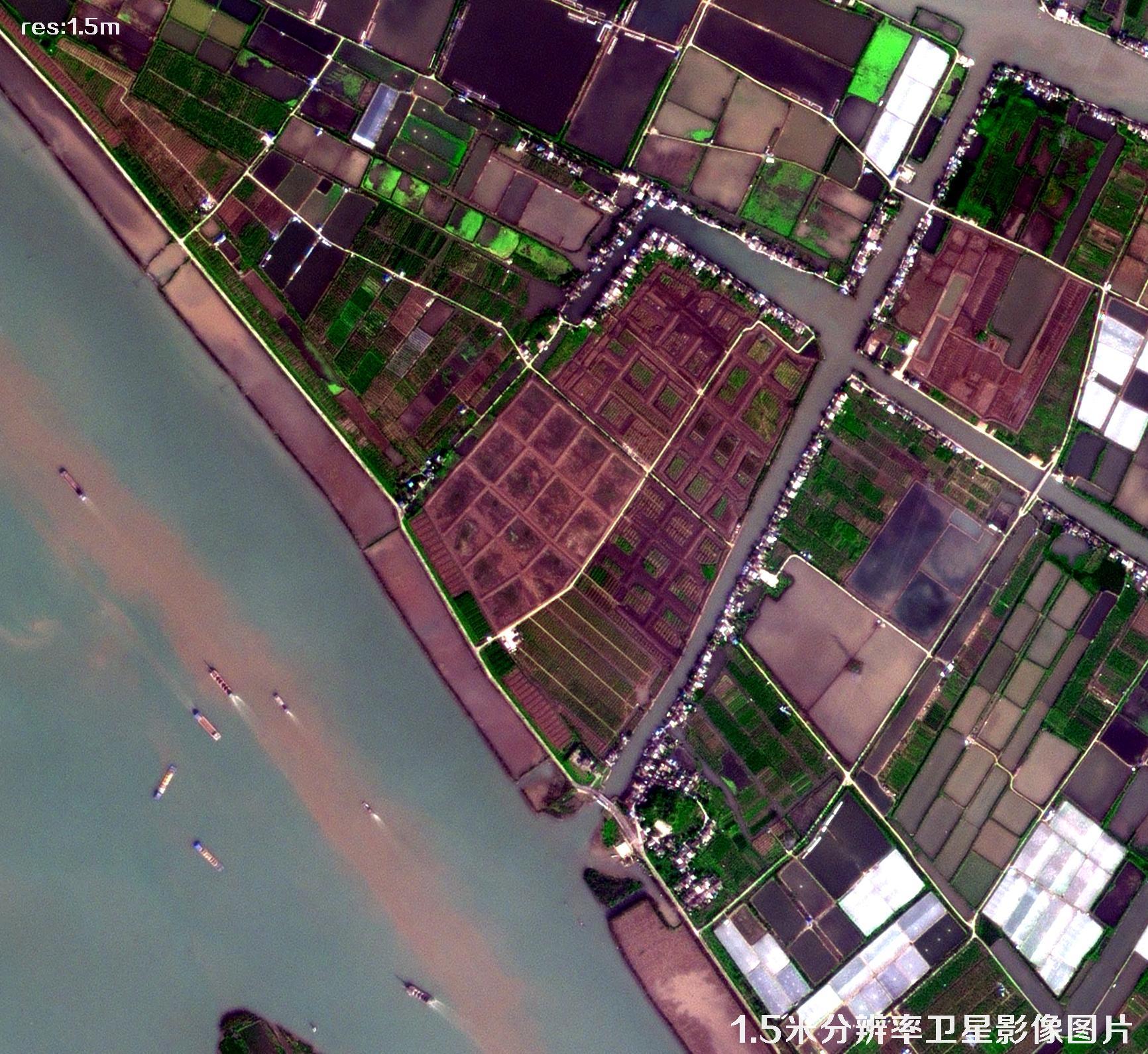 1.5米分辨率卫星拍摄的广东省中山市卫星图