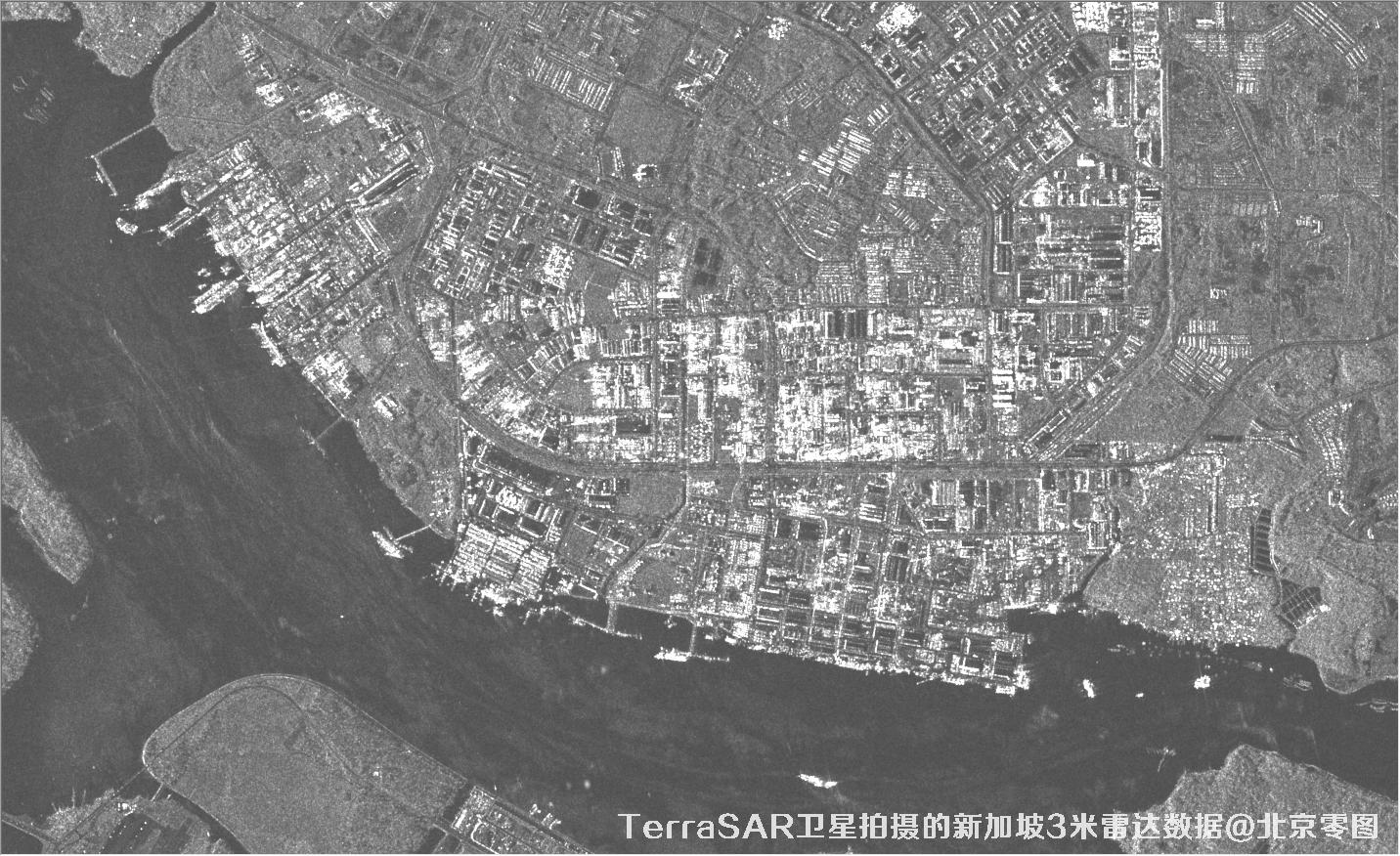 TerraSAR卫星3米雷达数据和卫星影像对比图
