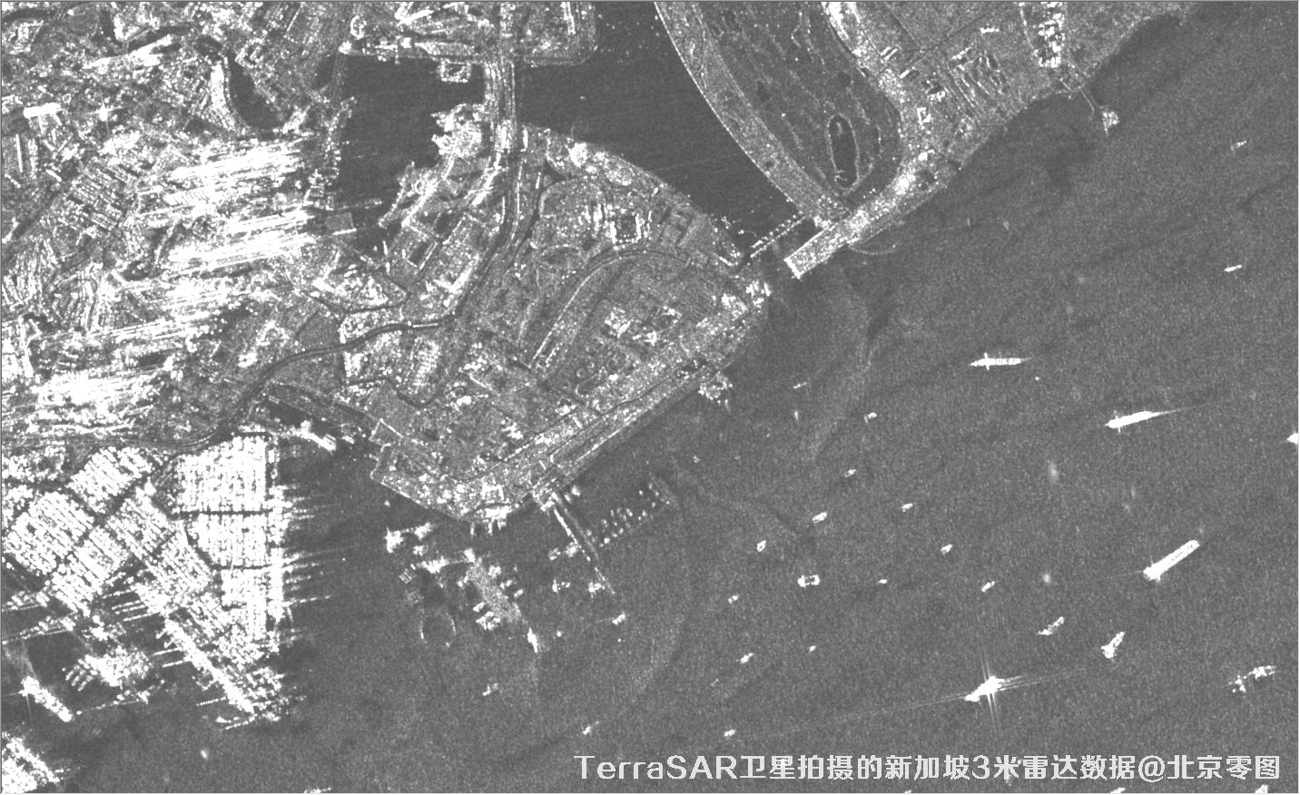 TerraSAR卫星3米雷达数据和卫星影像对比图