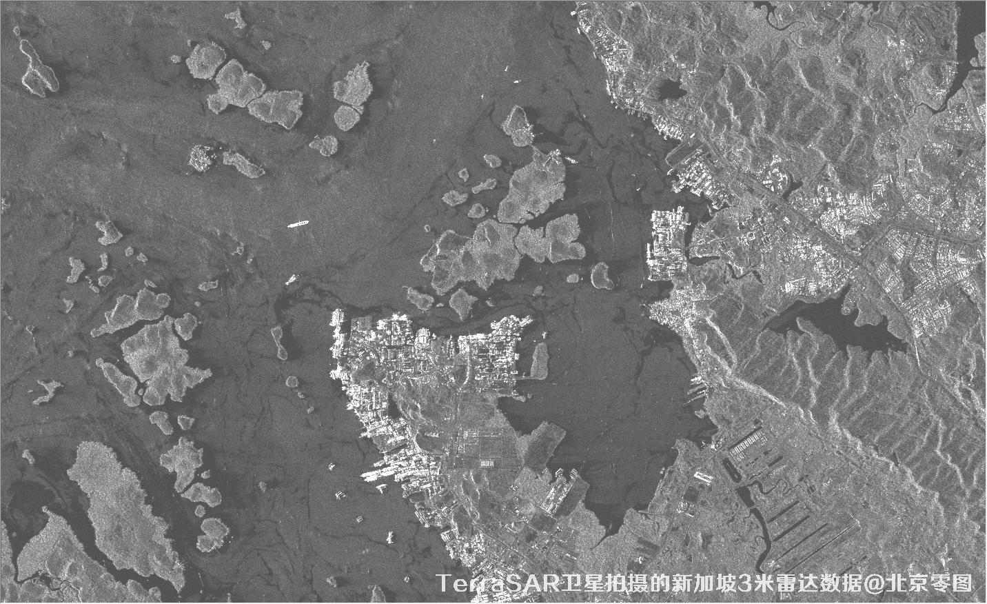 TerraSAR卫星3米雷达数据和卫星影像对比图