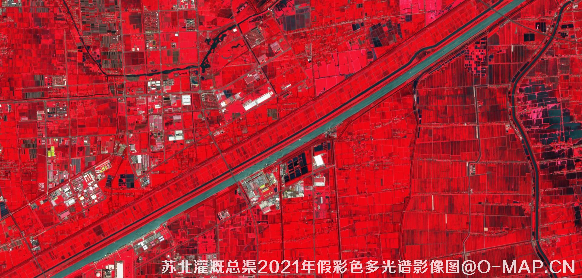 苏北灌溉总渠2021年假彩色多光谱影像图