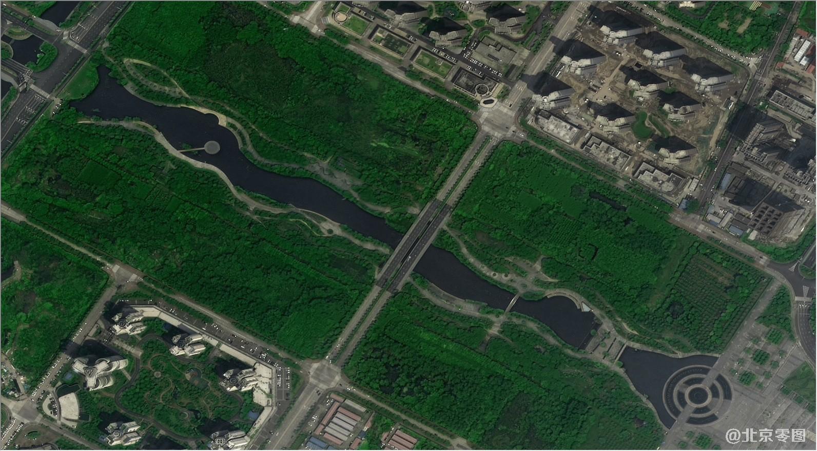 superview高景卫星拍摄的武汉四新区卫星图-河流河道
