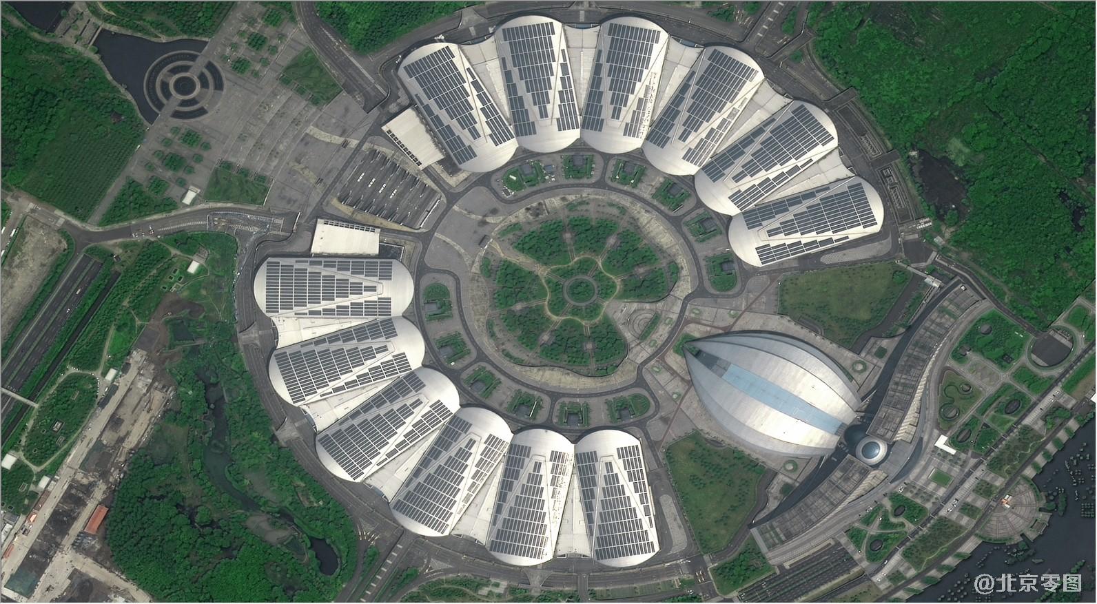 superview高景卫星拍摄的武汉四新区卫星图-博览馆