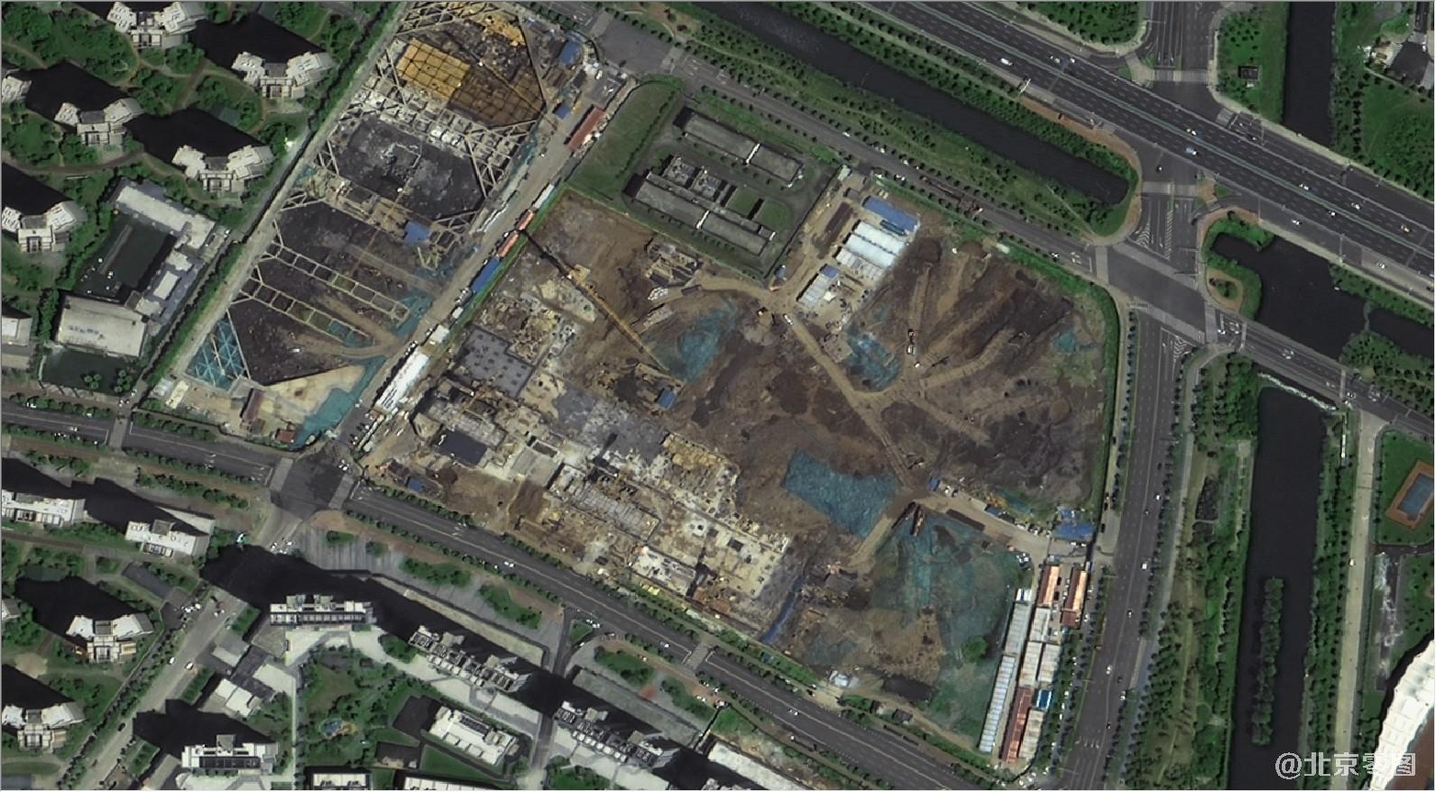 superview高景卫星拍摄的武汉四新区卫星图-建筑工地