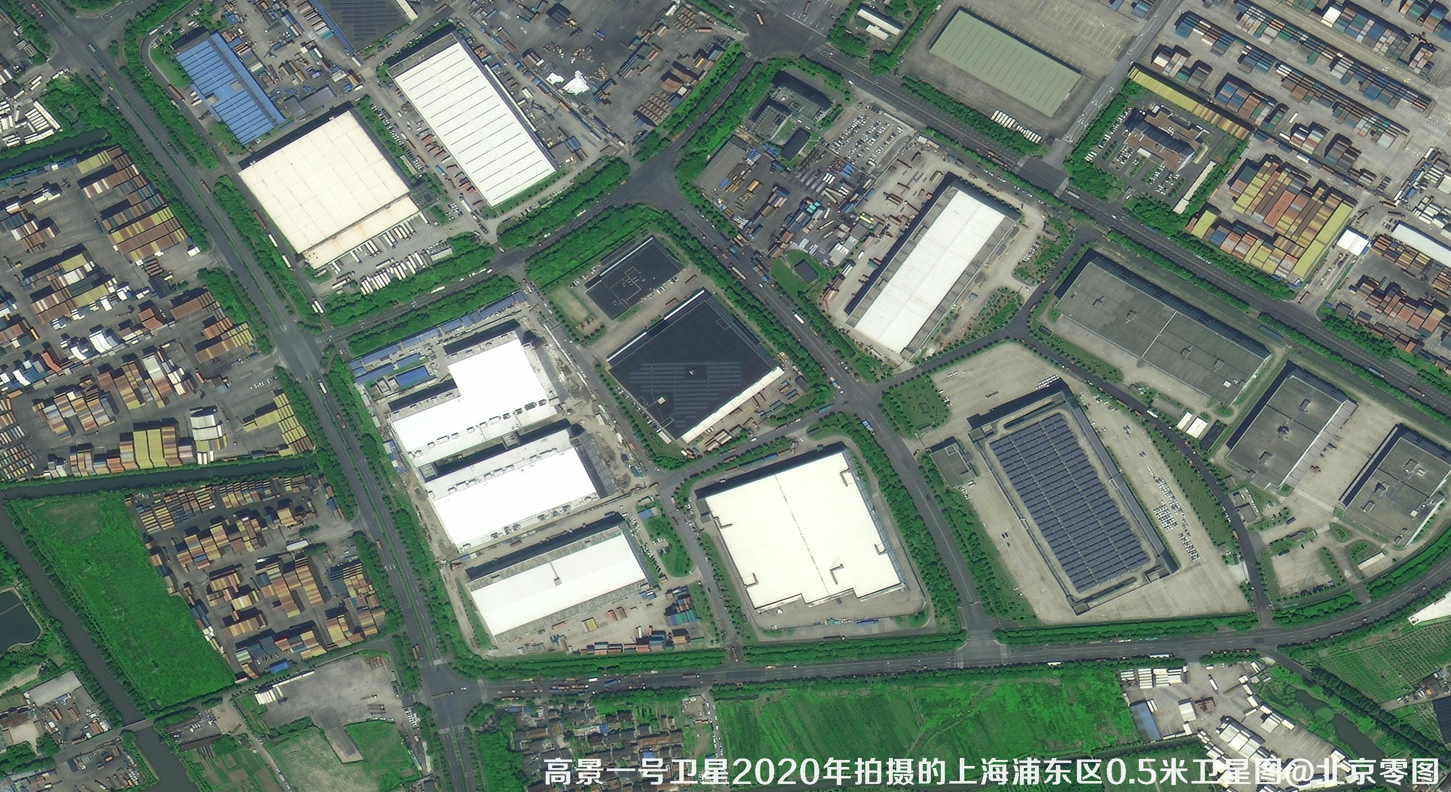 高景一号卫星2020年拍摄的上海浦东区0.5米卫星图