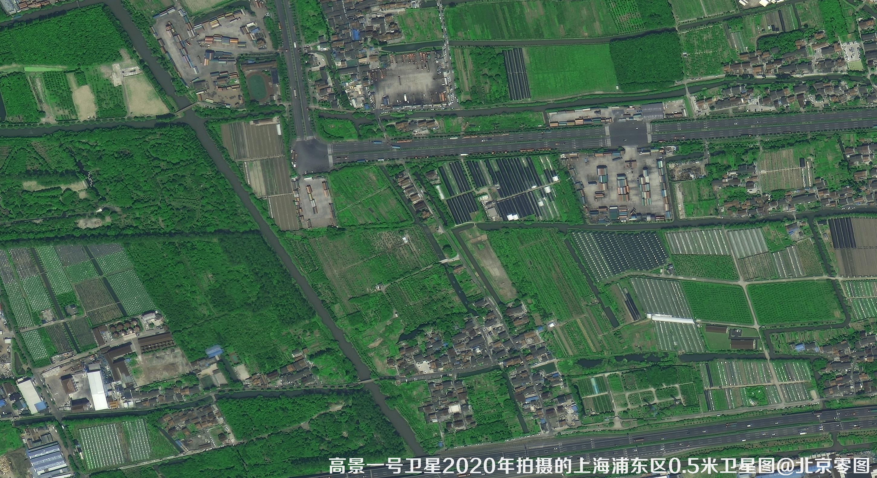 高景一号卫星2020年拍摄的上海浦东区0.5米卫星图