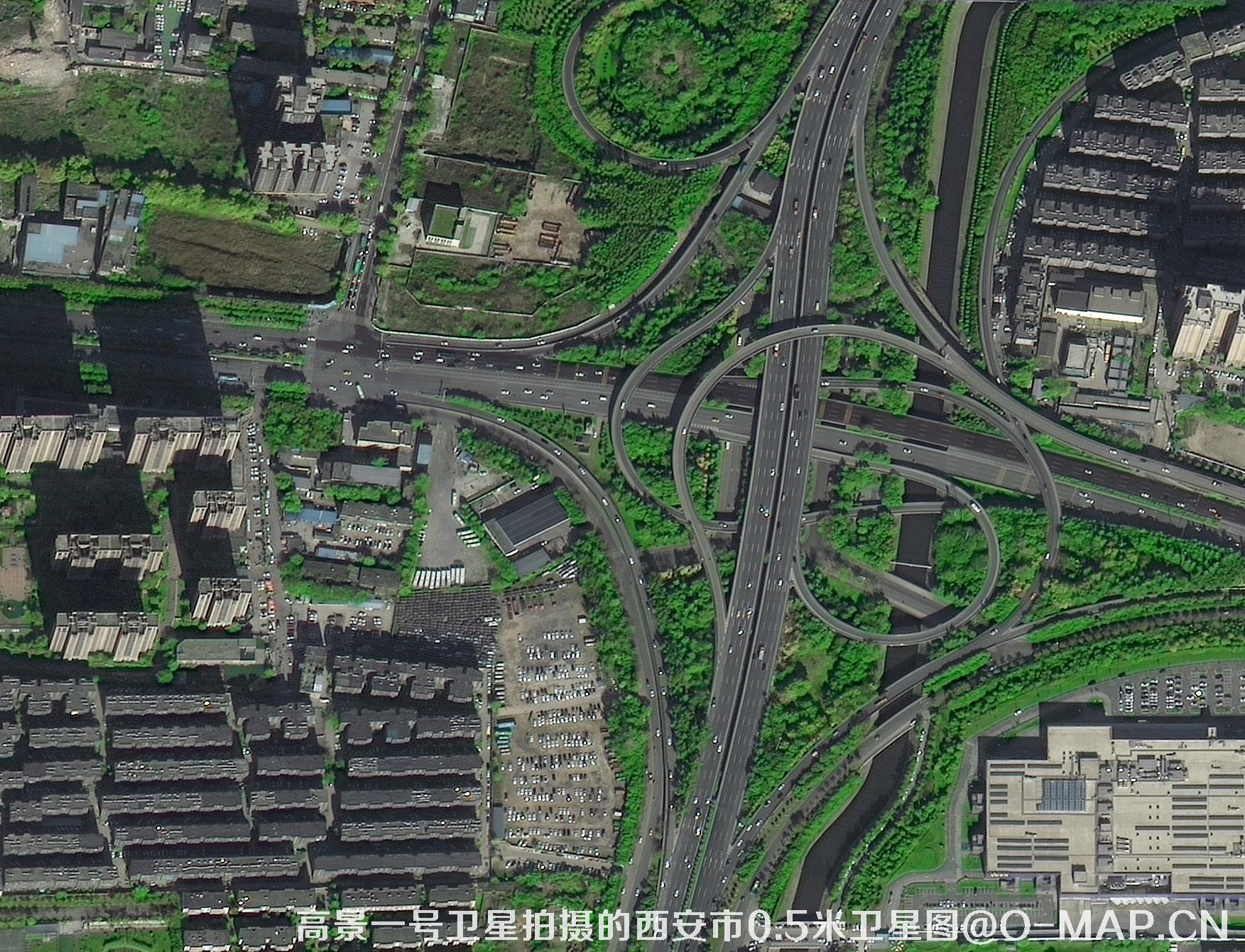 高景一号卫星2021年拍摄的陕西省西安市0.5米卫星图