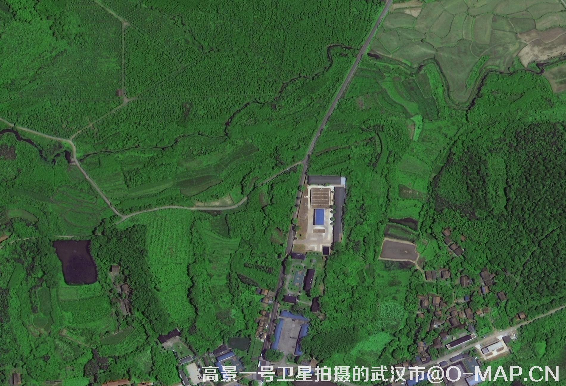高景一号卫星拍摄的湖北省武汉市最新卫星图-厂房房屋耕地