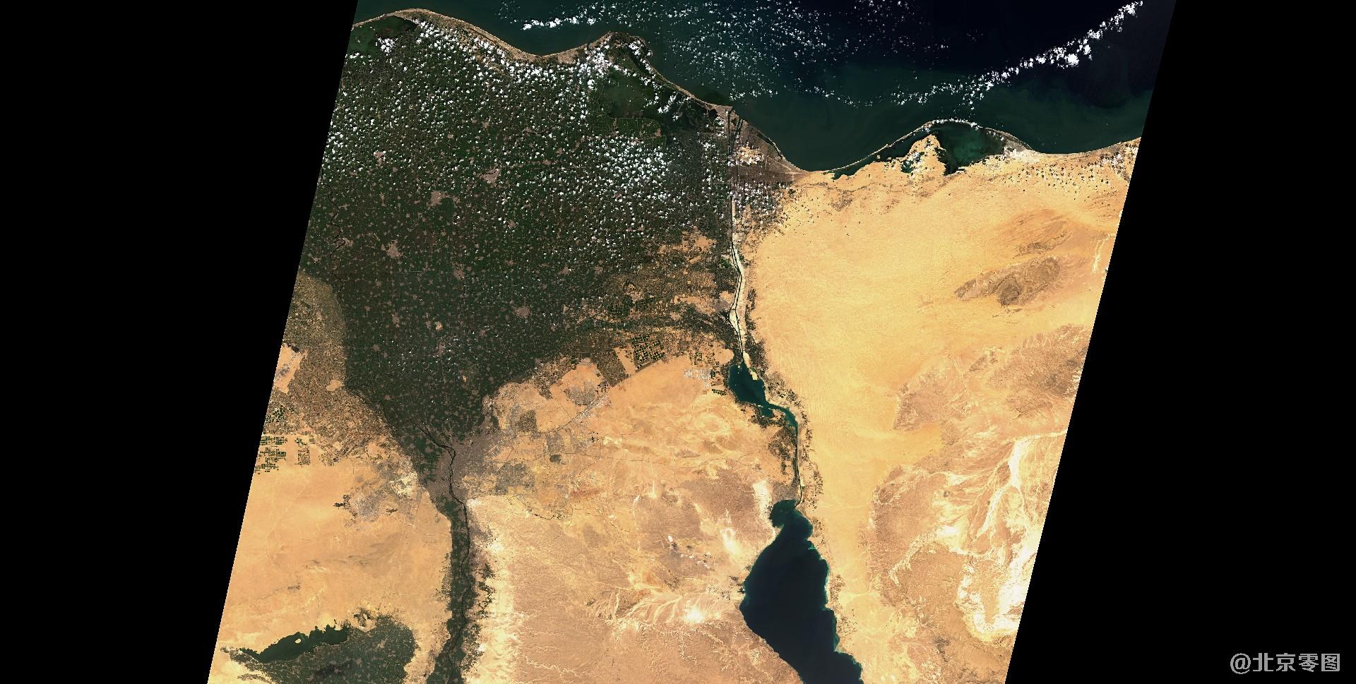 苏伊士运河2021年最新卫星影像图