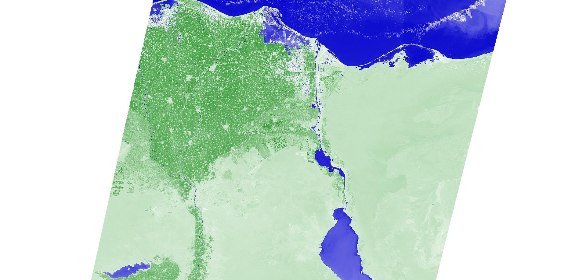 苏伊士运河卫星多光谱数据 - NDWI归一化水指数模型