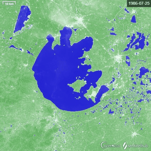 太湖1984年到2013年水环境变化卫星图