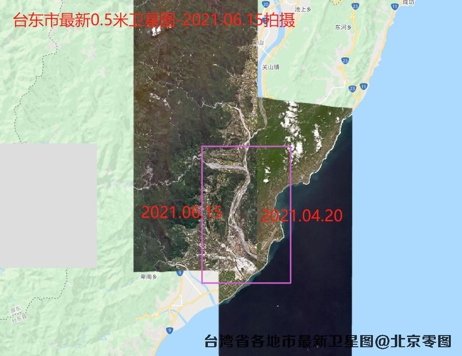 台东市2021年最新卫星影像图
