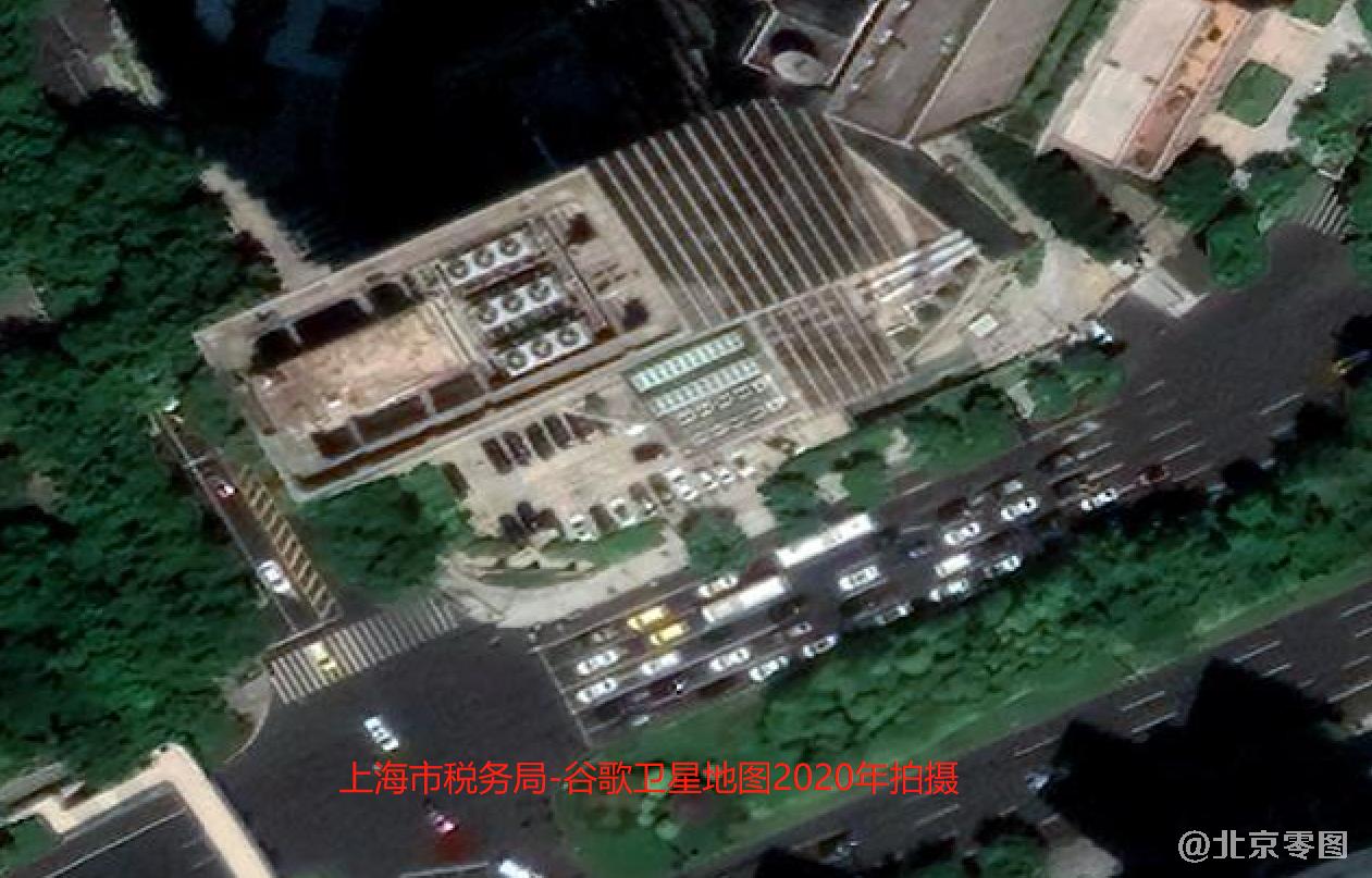 谷歌卫星地图的上海市税务局大楼