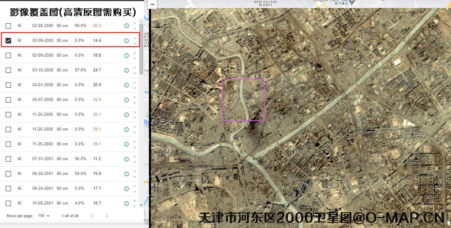 天津市河东区2000年0.8米分辨率历史影像图