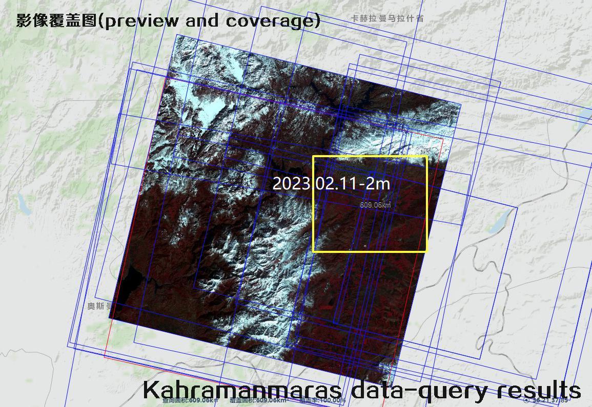 Kahramanmaras satellite data query results