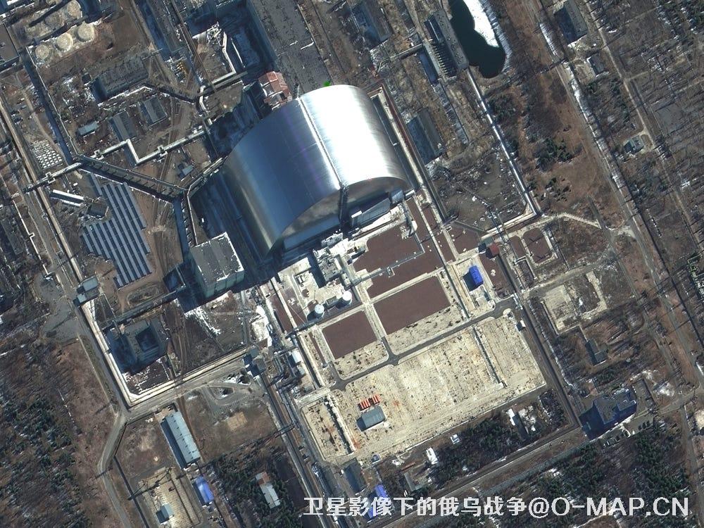 Maxar卫星拍摄的俄乌战争中切尔诺贝利核电站影像图