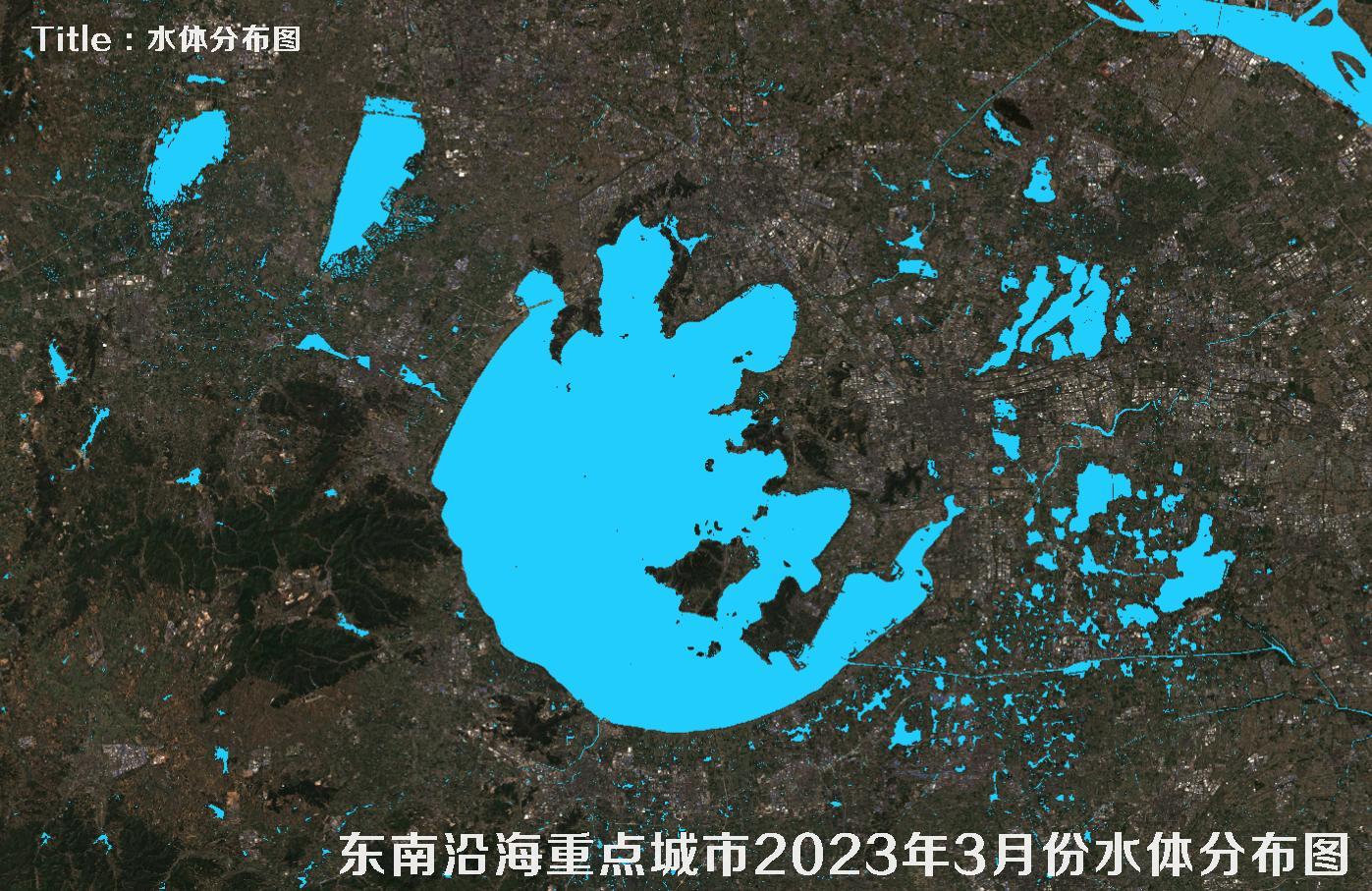 东南沿海各大城市2023年3月份水域水体分布图