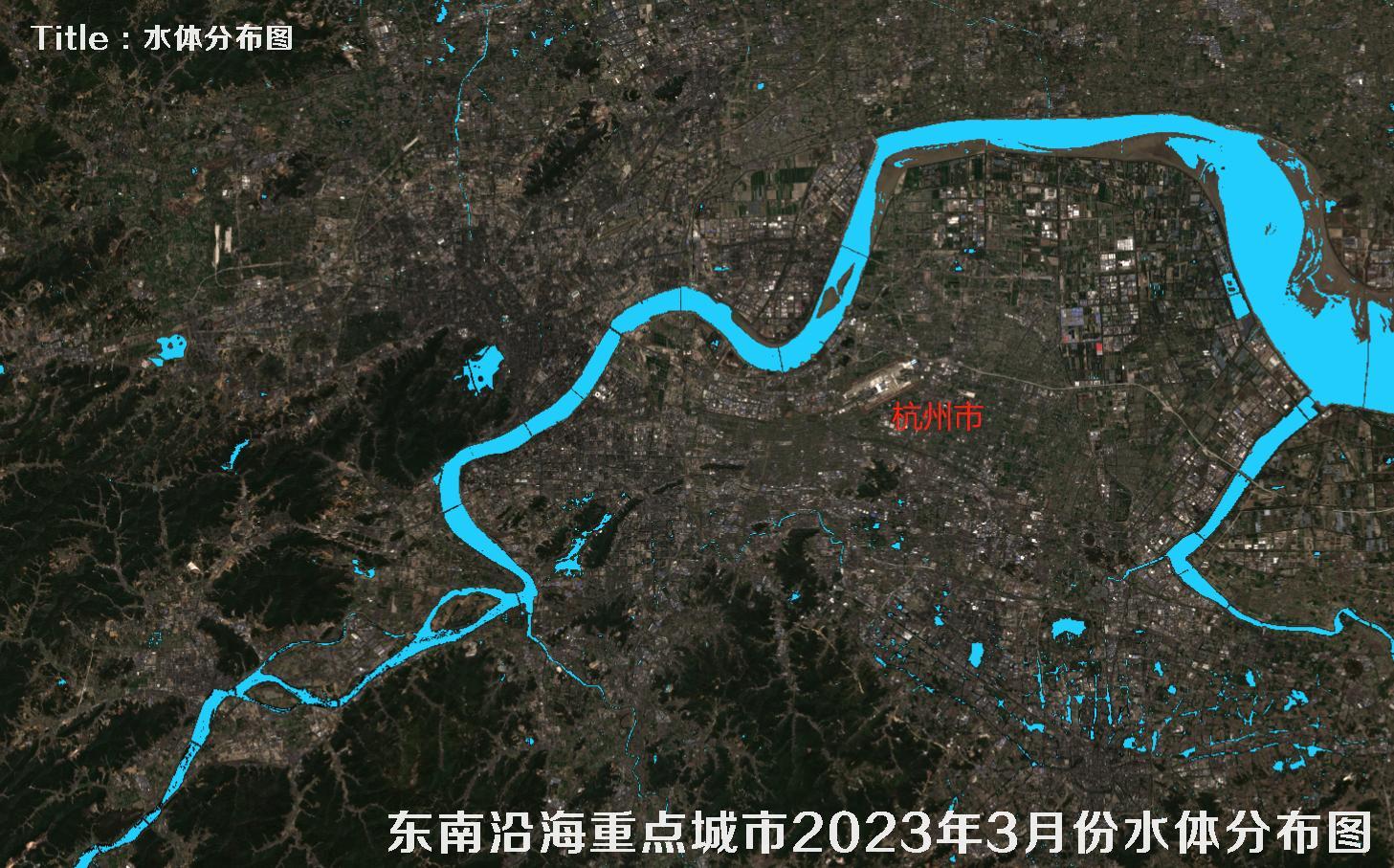 东南沿海各大城市2023年3月份水域水体分布图