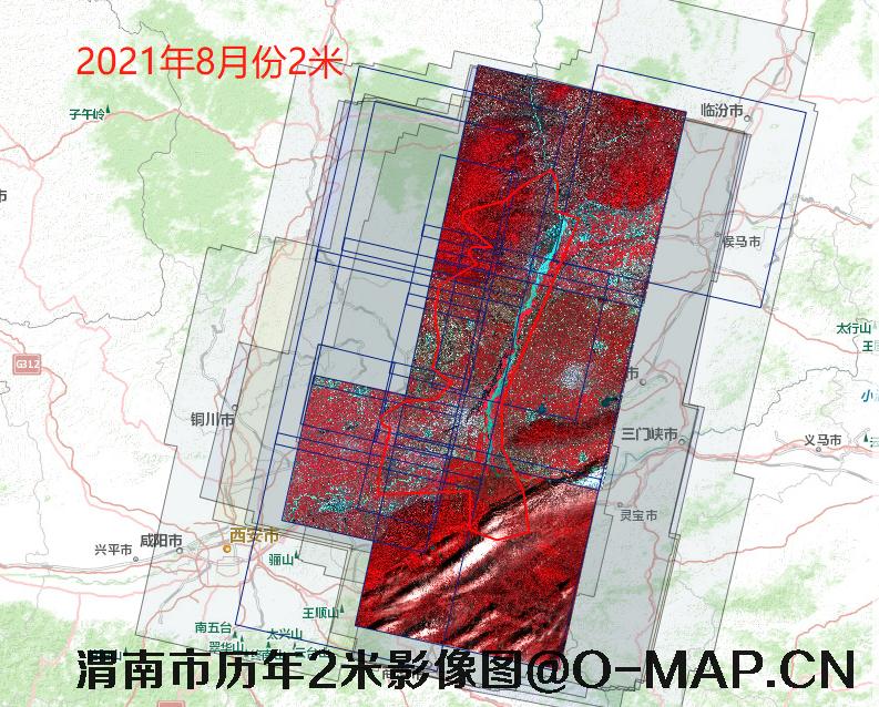 陕西省渭南市2015年到2022年2米影像图