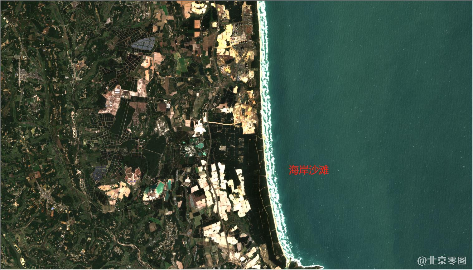 海南省2021年卫星图-文昌市海岸沙滩