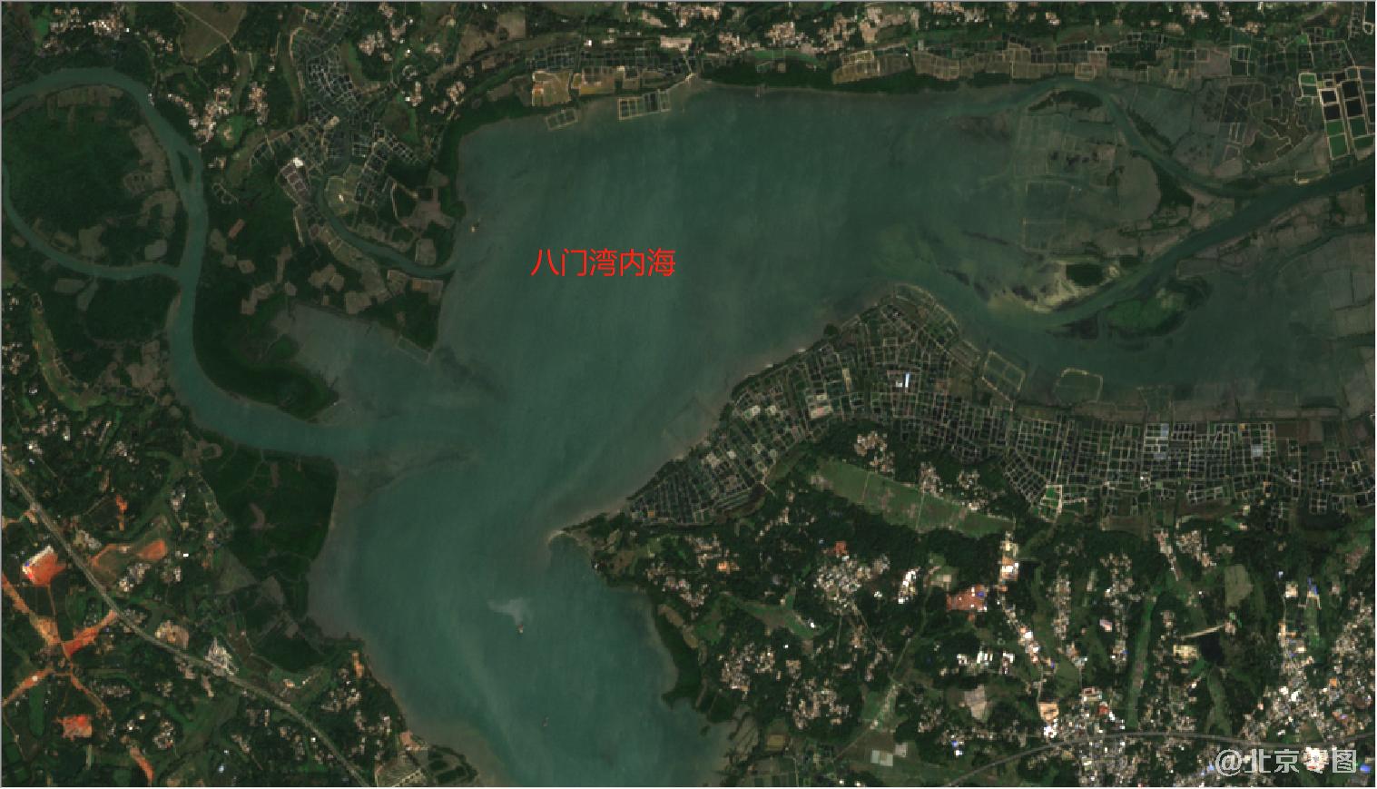 海南省2021年卫星图-八门湾内海